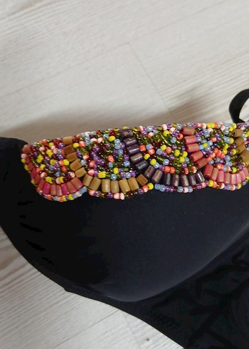 boncuk işlemeli Detaylı Çok Renkli Kadın Bikini Üstü - Görsel 5