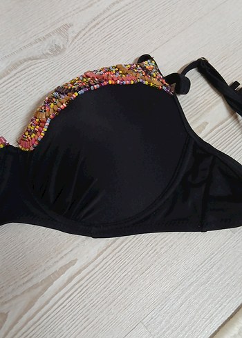 boncuk işlemeli Detaylı Çok Renkli Kadın Bikini Üstü - Görsel 3