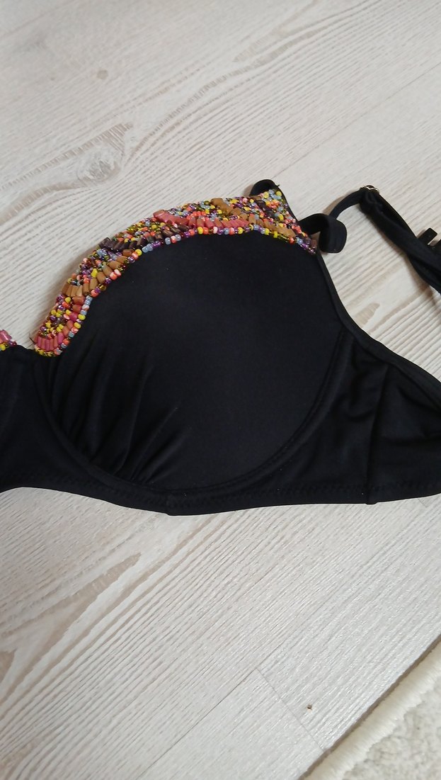 boncuk işlemeli Detaylı Çok Renkli Kadın Bikini Üstü - Görsel 3