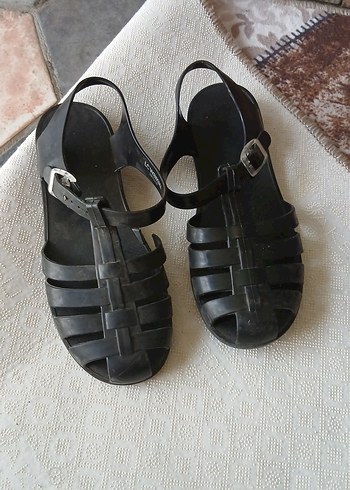 siyah Tokalı Sandalet - Görsel 5