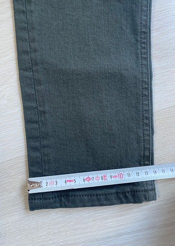 Haki rengi kot pantolon - Görsel 2