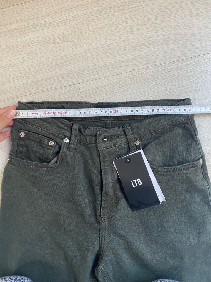 Haki rengi kot pantolon - Görsel 3