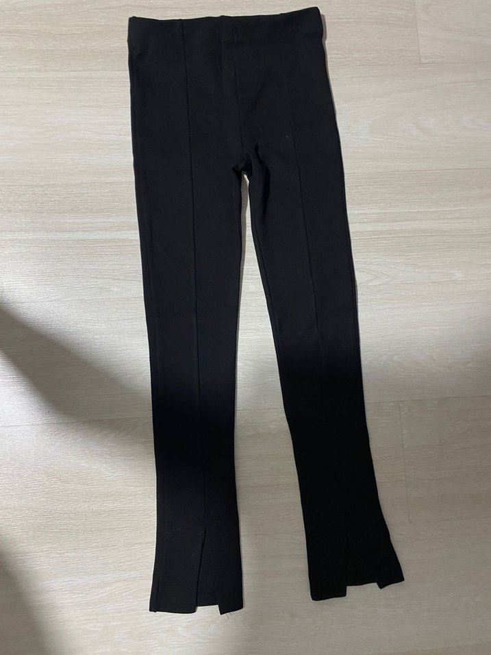 Düz Siyah Kadın İspanyol Paça Pantolon - Görsel 2