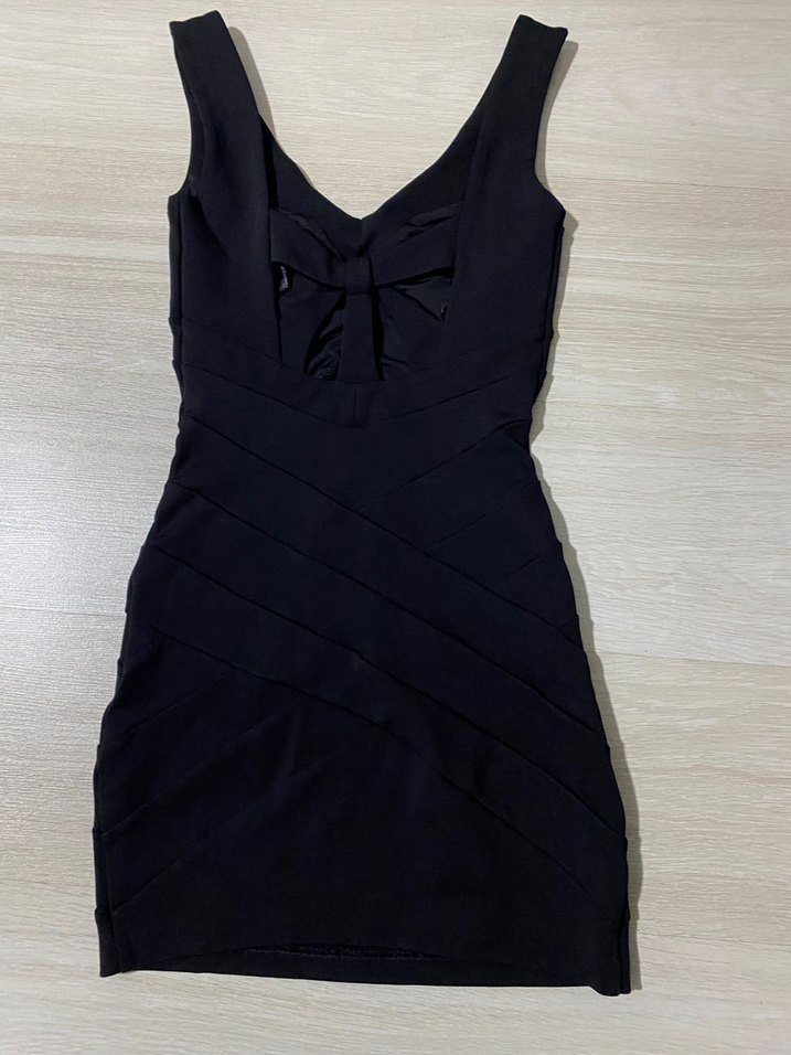 Siyah mini elbise - Görsel 3