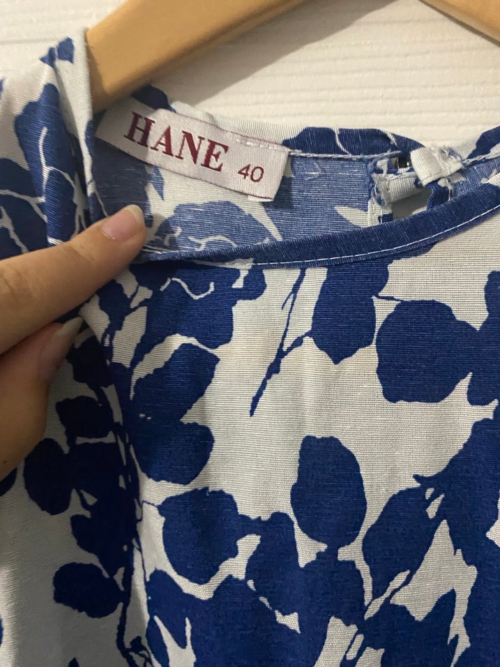 Uzun Kollu Keten Elbise - Görsel 2