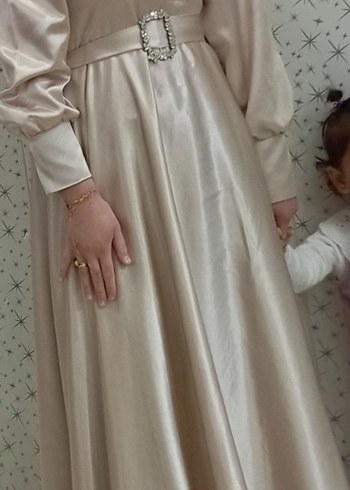 Bej  Abiye Elbise - Görsel 4