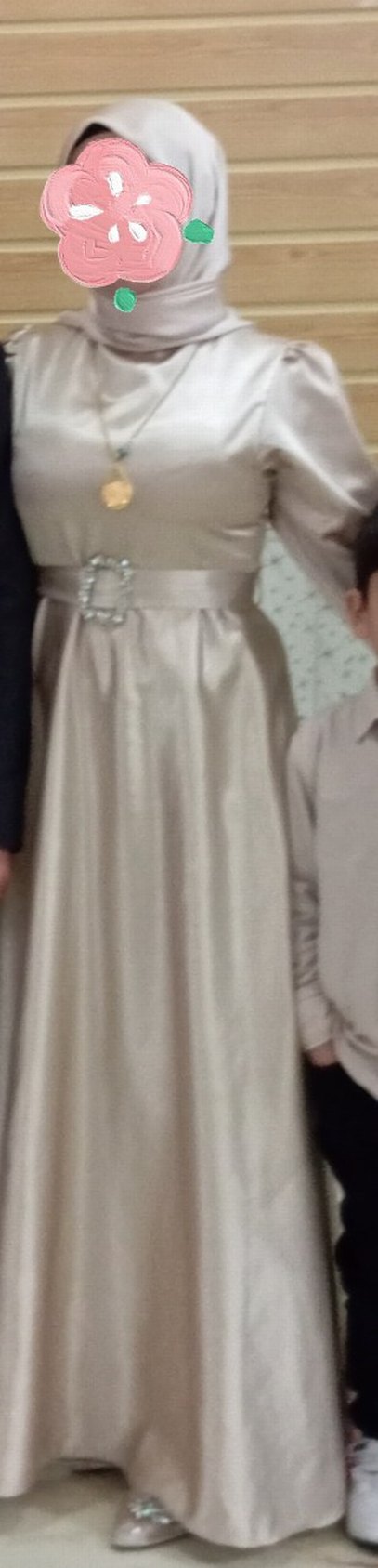 Bej  Abiye Elbise - Görsel 3