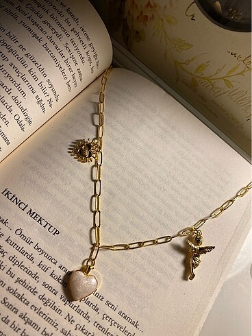 Beden altın Renk Gold Charm Kolye