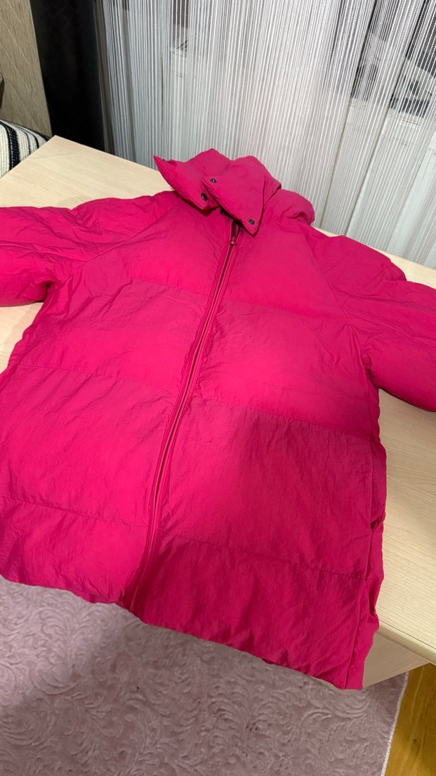 Fuşya Kadın Kapüşonlu Mont - Görsel 2