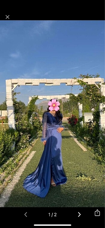 YIRTMAÇLI SATEN ELBİSE