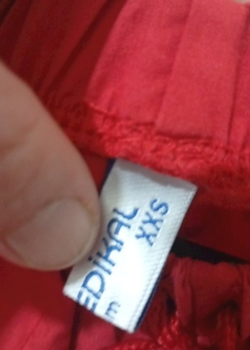 Kadın Kırmızı Salaş Kumaş Pantolon - Görsel 3