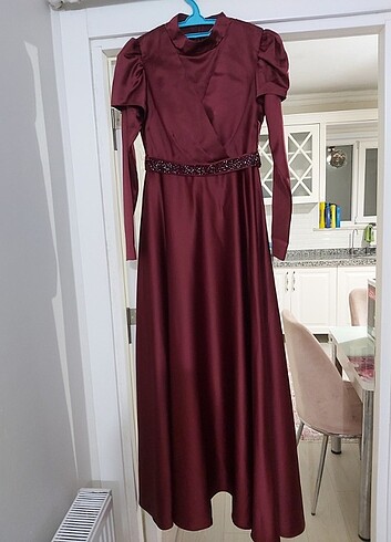 m Beden bordo Renk Tesettür abiye 
