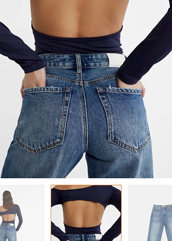 Stradivarius Stradivarius D92 Kadın Mavi Regular Fit Denim Jean 38 beden