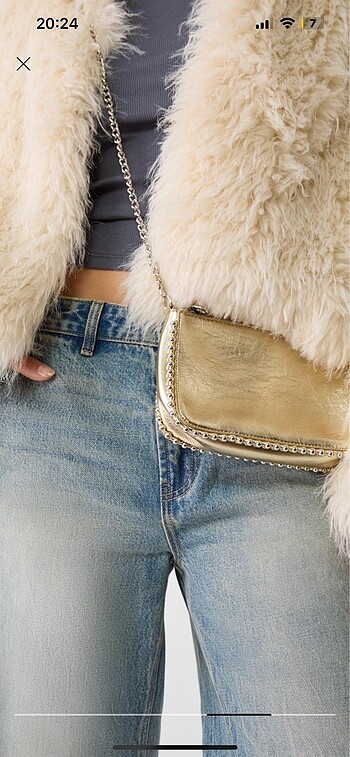 Stradivarius Stradivarius gold canta harikkkaa etiketli