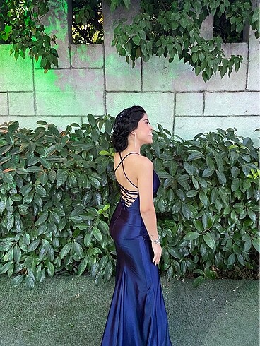 Örme Saten Sırt Dekolteli Elbise - Görsel 5