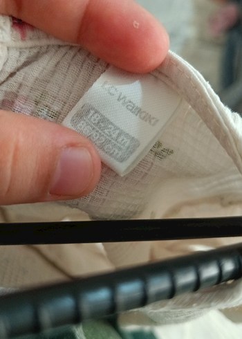 18-24 Ay Beden beyaz Renk Kız Çocuk Bej Keten Fırfırlı Elbise