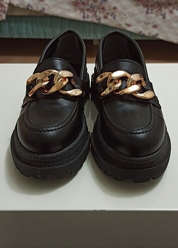 Bershka Günlük siyah loafer ayakkabı 