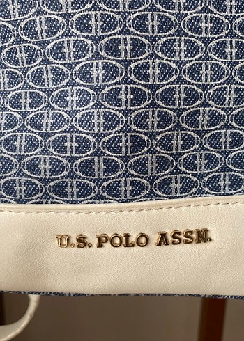 Beden mavi Renk U.S.Polo Mavi Baskılı Kot Sırt Çantası