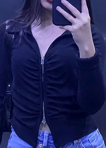 Siyah Fitilli Kadın Bluz - Görsel 3