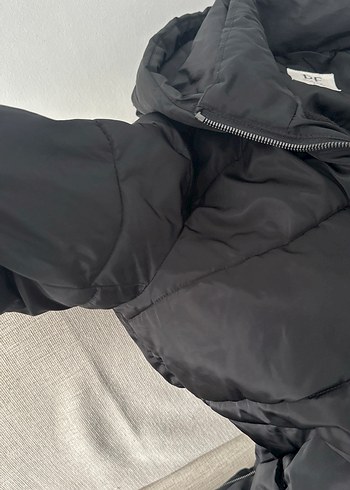 Siyah Uzun Fermuarlı Kadın Kışlık Mont - Görsel 9