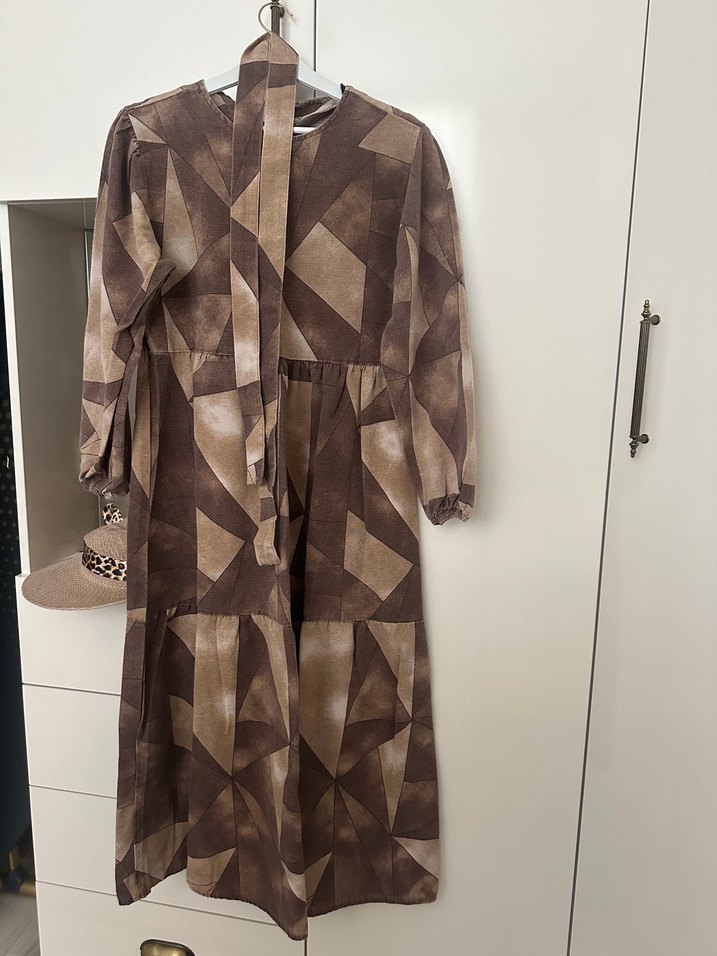 Kadın Bohem Bağcıklı Uzun Elbise - Görsel 3