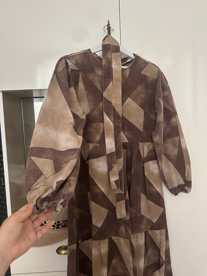 Kadın Bohem Bağcıklı Uzun Elbise - Görsel 2