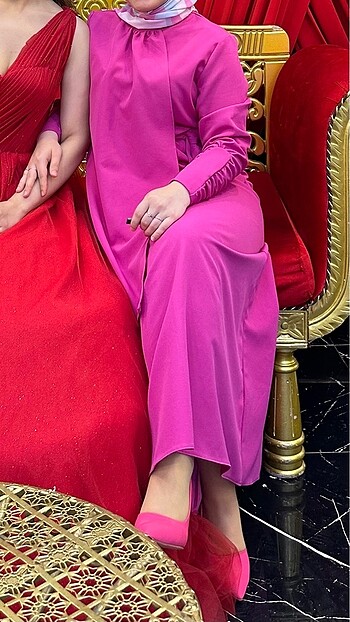 LCW Modest Pembe Abiye - Görsel 10