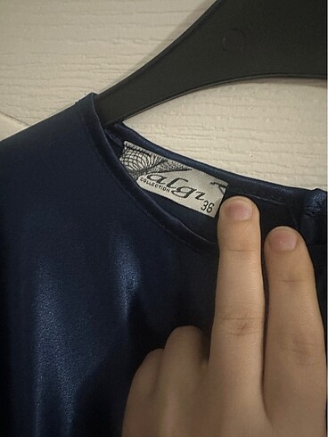 Saten Lacivert Abiye - Görsel 5