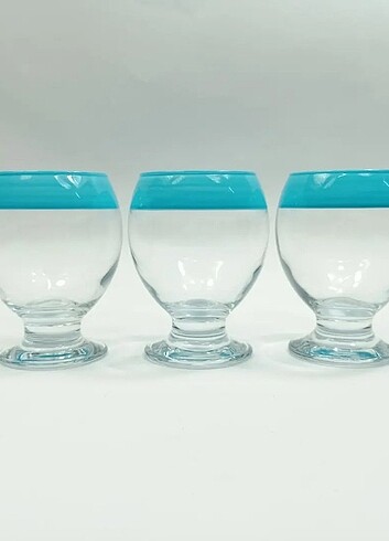  Beden mavi Renk VitreousArt 6'Lı meşrubat bardağı 