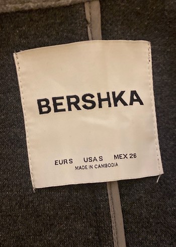 Bershka Gri  Uzun Düğmeli Kaban - Görsel 3