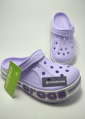 Crocs Mor Kadın Terlikleri Velcro Bantlı