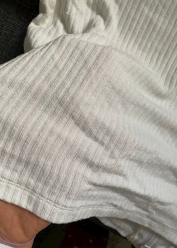 Kadın Beyaz Fermuarlı Uzun Kollu Triko - Görsel 6