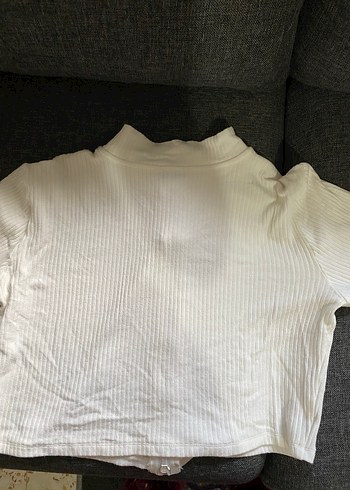 Kadın Beyaz Fermuarlı Uzun Kollu Triko - Görsel 5