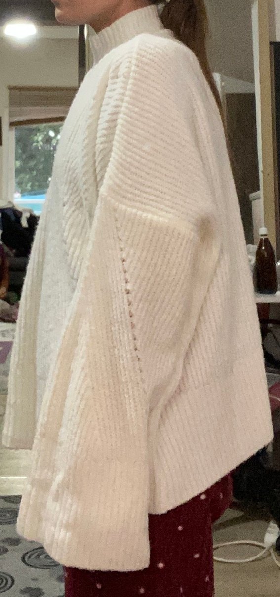 Ekru Yumuşak Dokulu Boğazlı Triko Kazak - Görsel 5