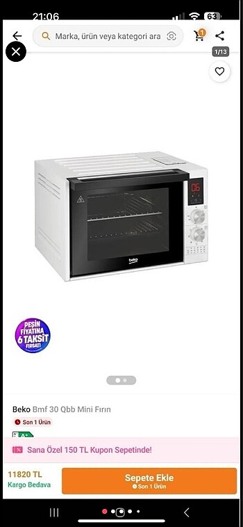 Beko mini fırın