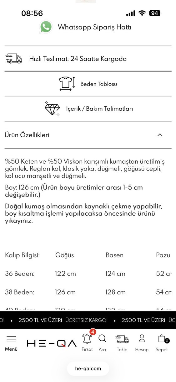 Kadın Uzun Gömlek Heqa - Görsel 5