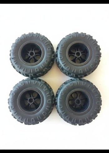 Kırmızı Detaylı Gri Oyuncak Araba Lastikleri - Görsel 3