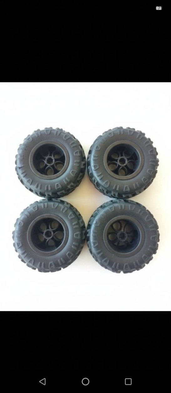 Kırmızı Detaylı Gri Oyuncak Araba Lastikleri - Görsel 3