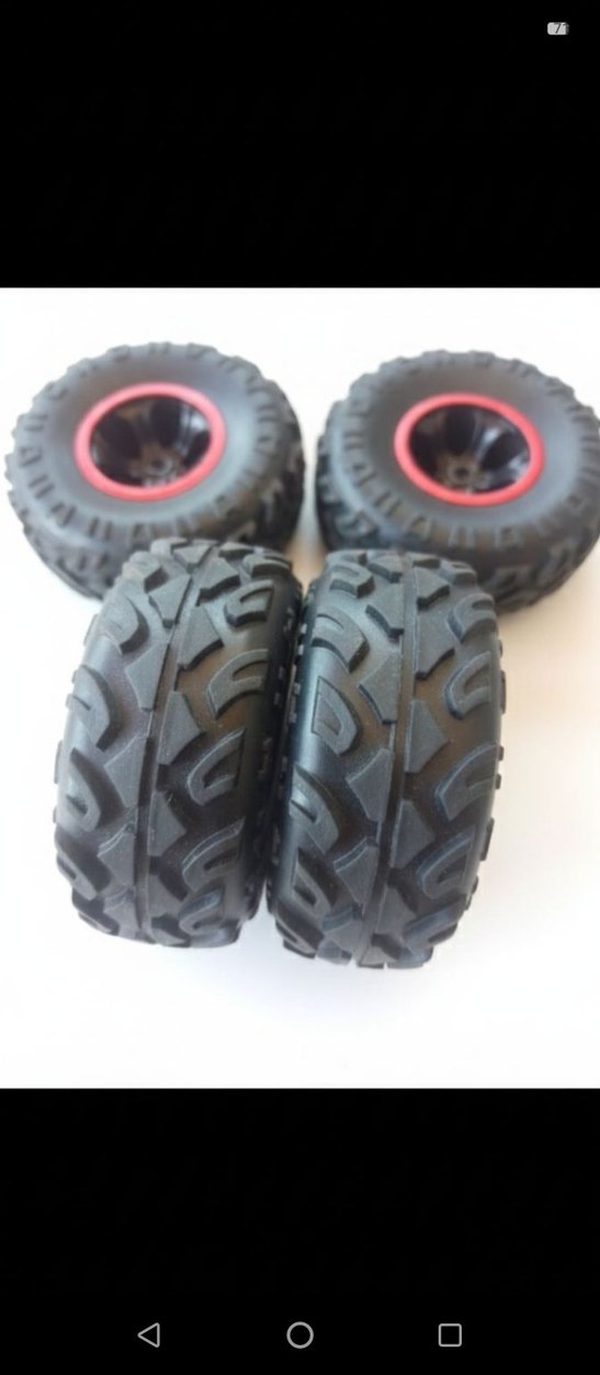 Kırmızı Detaylı Gri Oyuncak Araba Lastikleri - Görsel 2