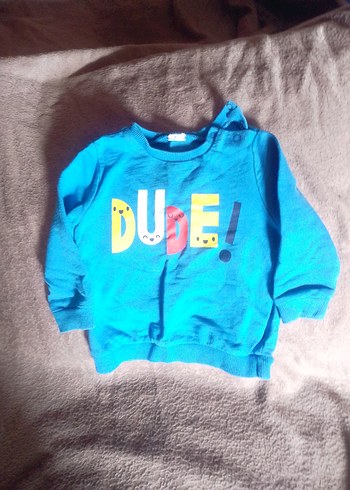 Mavi Erkek Çocuk Düğmeli Sweatshirt - Görsel 2