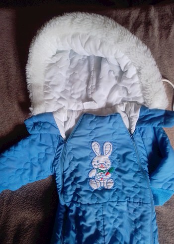 Kürk Detaylı Mavi  Bebek Tulumu 74 no - Görsel 4