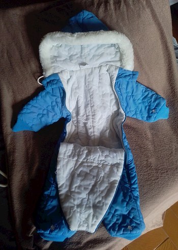 Kürk Detaylı Mavi  Bebek Tulumu 74 no - Görsel 6