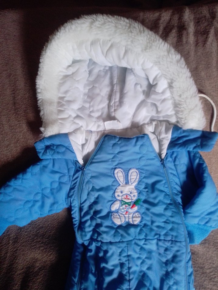 Kürk Detaylı Mavi  Bebek Tulumu 74 no - Görsel 4