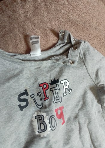 Gri Erkek Çocuk Baskılı Sweatshirt 1/2 yaş - Görsel 5