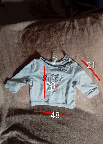 Gri Erkek Çocuk Baskılı Sweatshirt 1/2 yaş - Görsel 3