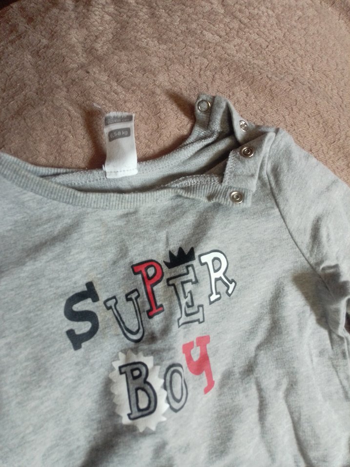 Gri Erkek Çocuk Baskılı Sweatshirt 1/2 yaş - Görsel 5