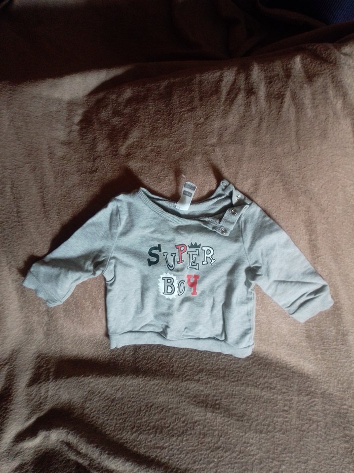 Gri Erkek Çocuk Baskılı Sweatshirt 1/2 yaş - Görsel 2