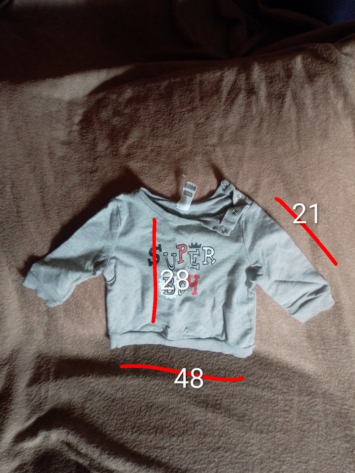 Gri Erkek Çocuk Baskılı Sweatshirt 1/2 yaş - Görsel 3