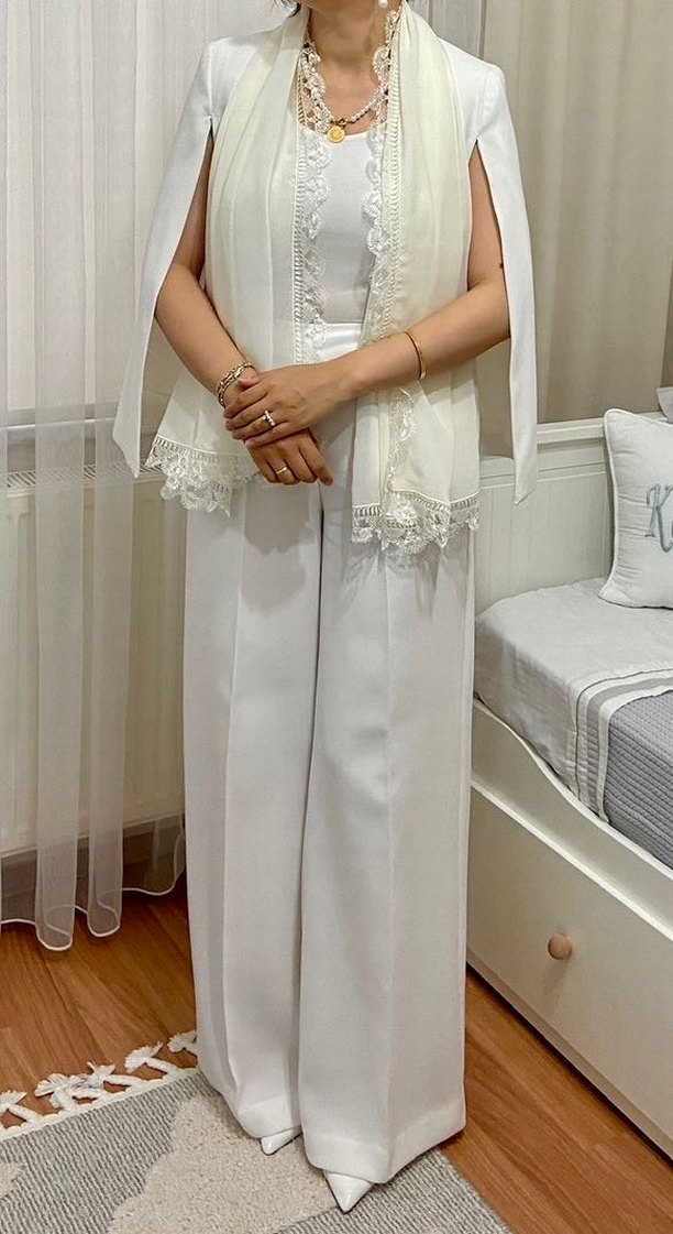 Zara beyaz takım elbise - Görsel 5