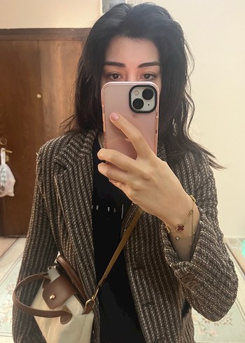 m Beden Düğmeli Midi Kahverengi Kadın Yün Kaban